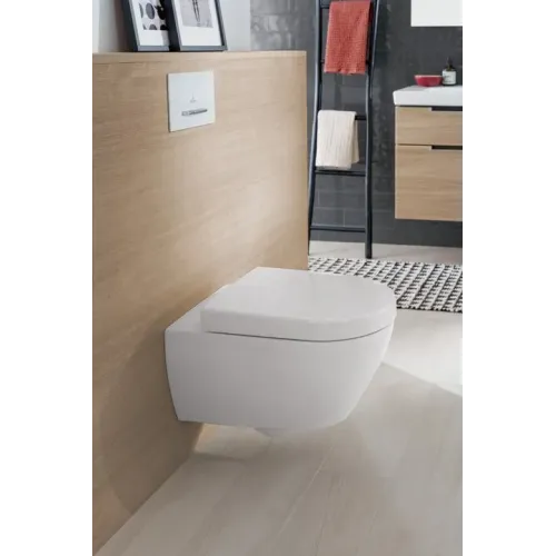 Villeroy & Boch Subway 2.0 Унитаз с открытым смывным краем, настенный, Альпийский белый CeramicPlus 5614R0R1
