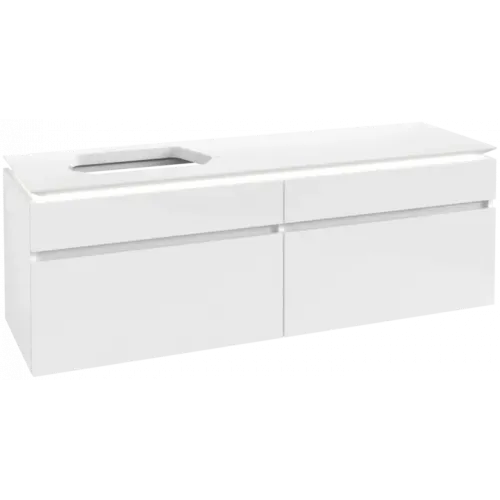 Villeroy & Boch Legato Тумба под раковину, с подсветкой, 4 выдвижных ящика, 1600 x 550 x 500 mm, Glossy White / Glossy White B764L0DH
