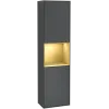 Villeroy & Boch Finion Шкаф-пенал, с подсветкой, 2 двери, 418 x 1516 x 270 mm, Midnight Blue Matt Lacquer / Gold Matt Lacquer F460HFHG