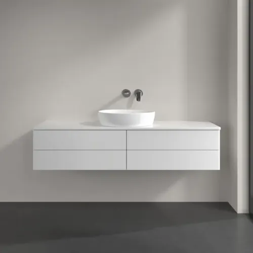 Villeroy & Boch Antao Тумба под раковину, 4 выдвижных ящика, 1600 x 360 x 500 mm, лицевая поверхность без текстурированной отделки, Glossy White Lacquer / Glossy White Lacquer K25010GF