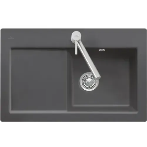 Villeroy & Boch Subway 45 flat Мойка, включая Комплект слива с эксцентриком, выкл Керамика, 745 x 475 mm, Fossil CeramicPlus 67142FKD