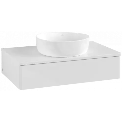 Villeroy & Boch Antao Тумба под раковину, с подсветкой, 1 выдвижной ящик, 800 x 190 x 500 mm, лицевая поверхность без текстурированной отделки, Glossy White Lacquer / Glossy White Lacquer L08010GF