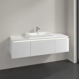 Villeroy & Boch Legato Тумба под раковину, с подсветкой, 3 выдвижных ящика, 1200 x 380 x 500 mm, Glossy White / Glossy White B682L0DH