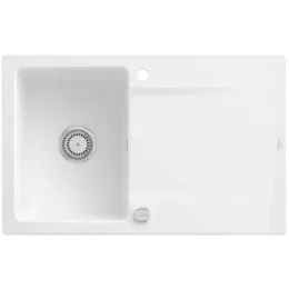 Villeroy & Boch Siluet 45 Мойка, включая Комплект слива с эксцентриком, выкл TitanCeram, 800 x 510 mm, Альпийский белый CeramicPlus 333402R1