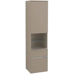 Villeroy & Boch Venticello Шкаф-пенал, 1 дверь, 2 выдвижных ящика, 404 x 1546 x 372 mm, Truffle Grey / Truffle Grey A95201VG