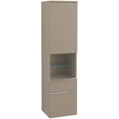 Villeroy & Boch Venticello Шкаф-пенал, 1 дверь, 2 выдвижных ящика, 404 x 1546 x 372 mm, Truffle Grey / Truffle Grey A95201VG