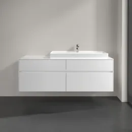 Villeroy & Boch Collaro Тумба под раковину, с подсветкой, 4 выдвижных ящика, 1600 x 548 x 500 mm, Glossy White / Glossy White C030B0DH