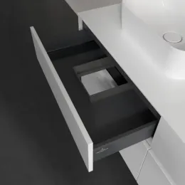 Villeroy & Boch Collaro Тумба под раковину, с подсветкой, 4 выдвижных ящика, 1400 x 548 x 500 mm, Glossy White / Glossy White C103B0DH