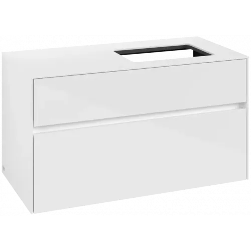 Villeroy & Boch Collaro Тумба под раковину, 2 выдвижных ящика, 1000 x 548 x 500 mm, Glossy White / Glossy White C11100DH