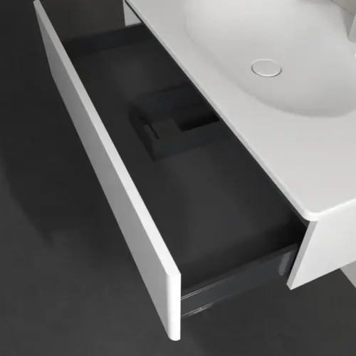 Villeroy & Boch Antao Тумба под раковину, 1 выдвижной ящик, 988 x 256 x 493 mm, лицевая поверхность без текстурированной отделки, Glossy White Lacquer K02000GF