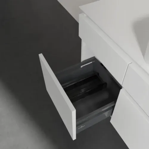 Villeroy & Boch Legato Тумба под раковину, 5 выдвижных ящиков, 1400 x 550 x 500 mm, Glossy White / Glossy White B76000DH