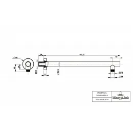 Настенный кронштейн для ливневого душа Villeroy & Boch TVC00045351061