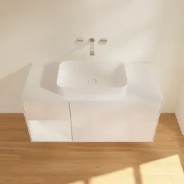 Villeroy & Boch Finion Тумба под раковину, с подсветкой, 3 выдвижных ящика, 1200 x 603 x 501 mm, Glossy White Lacquer / Glossy White Lacquer F701GFGF