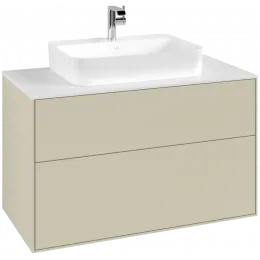 Villeroy & Boch Finion Тумба под раковину, с подсветкой, 2 выдвижных ящика, 1000 x 603 x 501 mm, Silk Grey Matt Lacquer G35100HJ