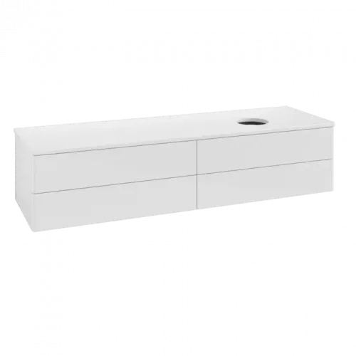 Villeroy & Boch Antao Тумба под раковину, с подсветкой, 4 выдвижных ящика, 1600 x 360 x 500 mm, лицевая поверхность без текстурированной отделки, Glossy White Lacquer / Glossy White Lacquer L27010GF