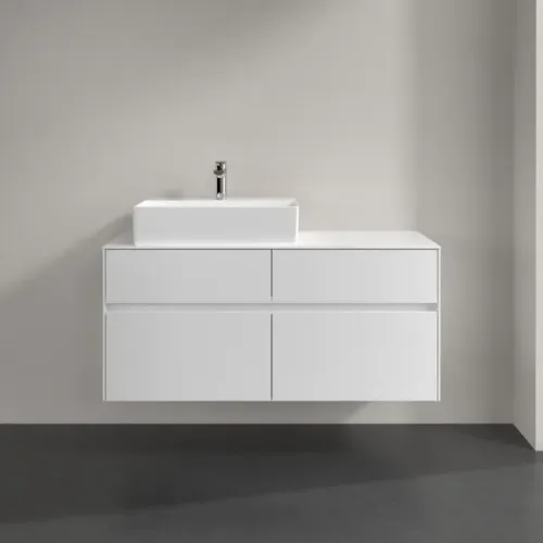 Villeroy & Boch Collaro Тумба под раковину, 4 выдвижных ящика, 1200 x 548 x 500 mm, Glossy White / Glossy White C12900DH