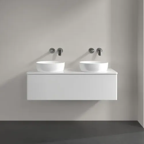 Villeroy & Boch Antao Тумба под раковину, с подсветкой, 1 выдвижной ящик, 1200 x 360 x 500 mm, лицевая поверхность без текстурированной отделки, Glossy White Lacquer / Glossy White Lacquer L35010GF