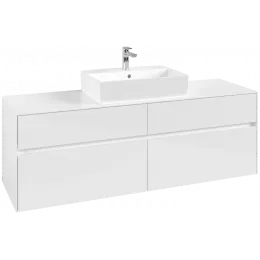 Villeroy & Boch Collaro Тумба под раковину, 4 выдвижных ящика, 1600 x 548 x 500 mm, Glossy White / Glossy White C13400DH