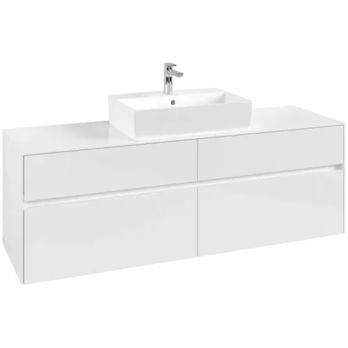Villeroy & Boch Collaro Тумба под раковину, 4 выдвижных ящика, 1600 x 548 x 500 mm, Glossy White / Glossy White C13400DH