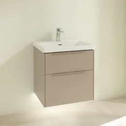 Villeroy & Boch Subway 3.0 Тумба под раковину, с подсветкой, 2 выдвижных ящика, 572 x 576 x 478 mm, Taupe C578L2VM