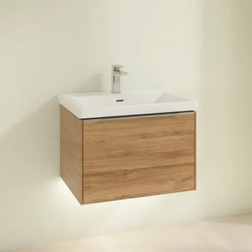 Villeroy & Boch Subway 3.0 Тумба под раковину, с подсветкой, 1 выдвижной ящик, 622 x 429 x 478 mm, Oak Kansas C575L0RH