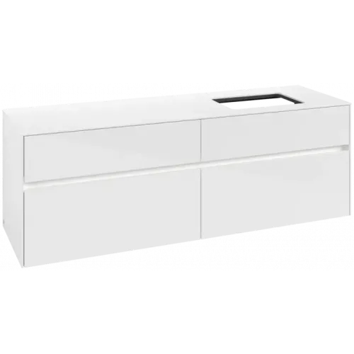Villeroy & Boch Collaro Тумба под раковину, с подсветкой, 4 выдвижных ящика, 1600 x 548 x 500 mm, Glossy White / Glossy White C122B0DH