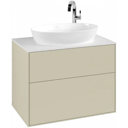 Villeroy & Boch Finion Тумба под раковину, с подсветкой, 2 выдвижных ящика, 800 x 603 x 501 mm, Silk Grey Matt Lacquer G87100HJ