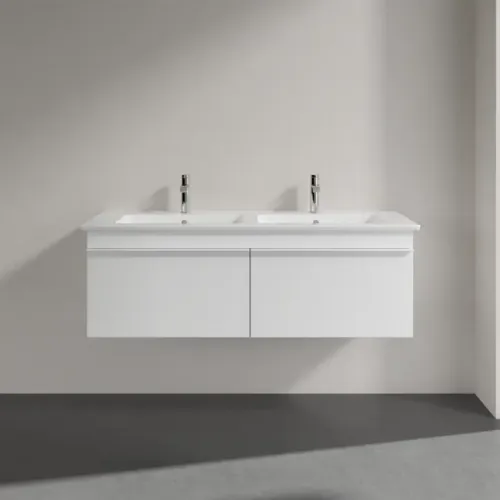 Villeroy & Boch Venticello Тумба под раковину, 2 выдвижных ящика, 1253 x 420 x 502 mm, Glossy White / Glossy White A93902DH