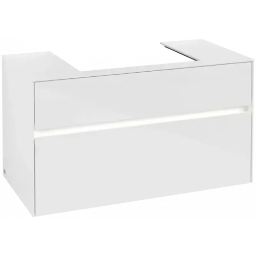 Villeroy & Boch Collaro Тумба под раковину, с подсветкой, 2 выдвижных ящика, 1000 x 548 x 500 mm, Glossy White / Glossy White C019B0DH