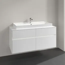 Villeroy & Boch Collaro Тумба под раковину, с подсветкой, 4 выдвижных ящика, 1200 x 548 x 500 mm, Glossy White / Glossy White C091B0DH