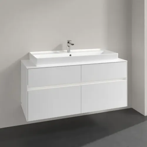 Villeroy & Boch Collaro Тумба под раковину, с подсветкой, 4 выдвижных ящика, 1200 x 548 x 500 mm, Glossy White / Glossy White C091B0DH