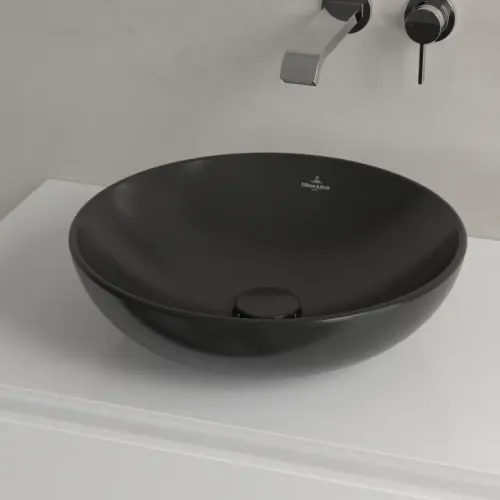 Villeroy & Boch Loop & Friends Раковина для установки на столешницу, 420 x 420 x 120 mm, Ebony CeramicPlus, без перелива 4A4601S5