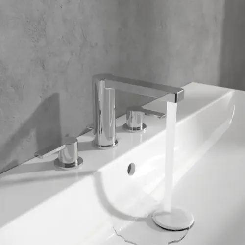 Villeroy & Boch Architectura Смеситель для ванны двухвентильный с комплектом слива со стяжкой, Хром TVW10310811061