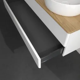 Villeroy & Boch Antao Тумба под раковину, 2 выдвижных ящика, 1200 x 360 x 500 mm, лицевая поверхность без текстурированной отделки, Glossy White Lacquer / Honey Oak K24051GF