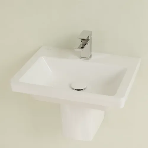 Villeroy & Boch Subway 3.0 Раковина компактная, 500 x 400 x 145 mm, Альпийский белый CeramicPlus, без перелива 437051R1