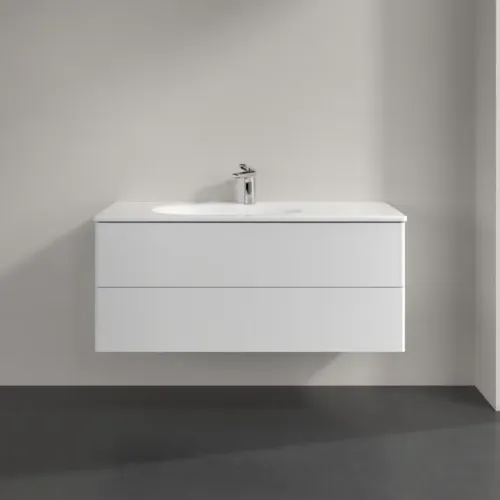 Villeroy & Boch Antao Тумба под раковину, с подсветкой, 2 выдвижных ящика, 1188 x 504 x 493 mm, лицевая поверхность без текстурированной отделки, Glossy White Lacquer L06000GF