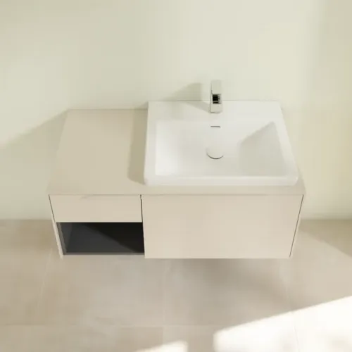 Villeroy & Boch Subway 3.0 Тумба под раковину, с подсветкой, 2 выдвижных ящика, 1001 x 423 x 516 mm, Cashmere Grey / Cashmere Grey C571L2VN