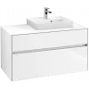 Villeroy & Boch Collaro Тумба под раковину, с подсветкой, 2 выдвижных ящика, 1000 x 548 x 500 mm, Glossy White / Glossy White C015B0DH
