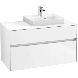 Villeroy & Boch Collaro Тумба под раковину, с подсветкой, 2 выдвижных ящика, 1000 x 548 x 500 mm, Glossy White / Glossy White C015B0DH