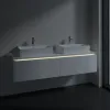 Villeroy & Boch Legato Тумба под раковину, с подсветкой, 2 выдвижных ящика, 1600 x 380 x 500 mm, Glossy White / Glossy White B676L0DH