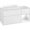 Villeroy & Boch Finion Тумба под раковину, с подсветкой, 3 выдвижных ящика, 1200 x 603 x 501 mm, Glossy White Lacquer / Glossy White Lacquer G281GFGF
