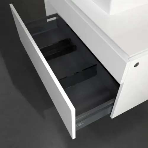 Villeroy & Boch Legato Тумба под раковину, с подсветкой, 2 выдвижных ящика, 1000 x 550 x 500 mm, Glossy White / Glossy White B604L0DH