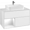 Villeroy & Boch Finion Тумба под раковину, с подсветкой, 2 выдвижных ящика, 1000 x 603 x 501 mm, Glossy White Lacquer / Glossy White Lacquer F111GFGF