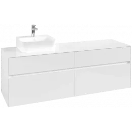 Villeroy & Boch Collaro Тумба под раковину, 4 выдвижных ящика, 1600 x 548 x 500 mm, Glossy White / Glossy White C10500DH