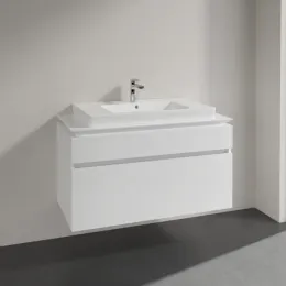 Villeroy & Boch Legato Тумба под раковину, 2 выдвижных ящика, 1000 x 550 x 500 mm, Glossy White / Glossy White B69500DH