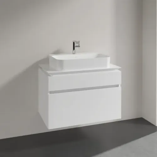 Villeroy & Boch Legato Тумба под раковину, 2 выдвижных ящика, 800 x 550 x 500 mm, Glossy White / Glossy White B75400DH