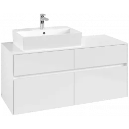 Villeroy & Boch Collaro Тумба под раковину, 4 выдвижных ящика, 1200 x 548 x 500 mm, Glossy White / Glossy White C12900DH