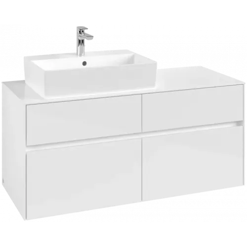 Villeroy & Boch Collaro Тумба под раковину, 4 выдвижных ящика, 1200 x 548 x 500 mm, Glossy White / Glossy White C12900DH