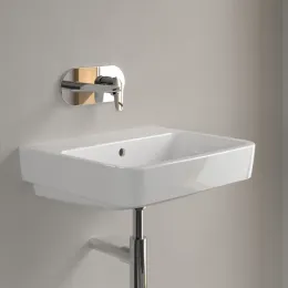 Villeroy & Boch O.novo Pаковина, 550 x 460 x 175 mm, Альпийский белый CeramicPlus, с переливом, задняя сторона и нижняя сторона шлифованные 4A41MLR1