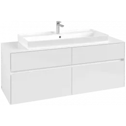 Villeroy & Boch Collaro Тумба под раковину, 4 выдвижных ящика, 1400 x 548 x 500 mm, Glossy White / Glossy White C09200DH